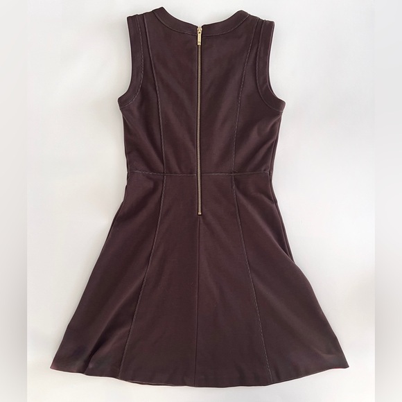 Michael Kors Brown Sleeveless Fit Flare Zipper Dress Ladies Size 4 - Picture 3 of 9